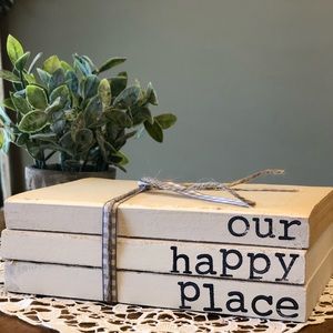 Hand stamped book - our happy place